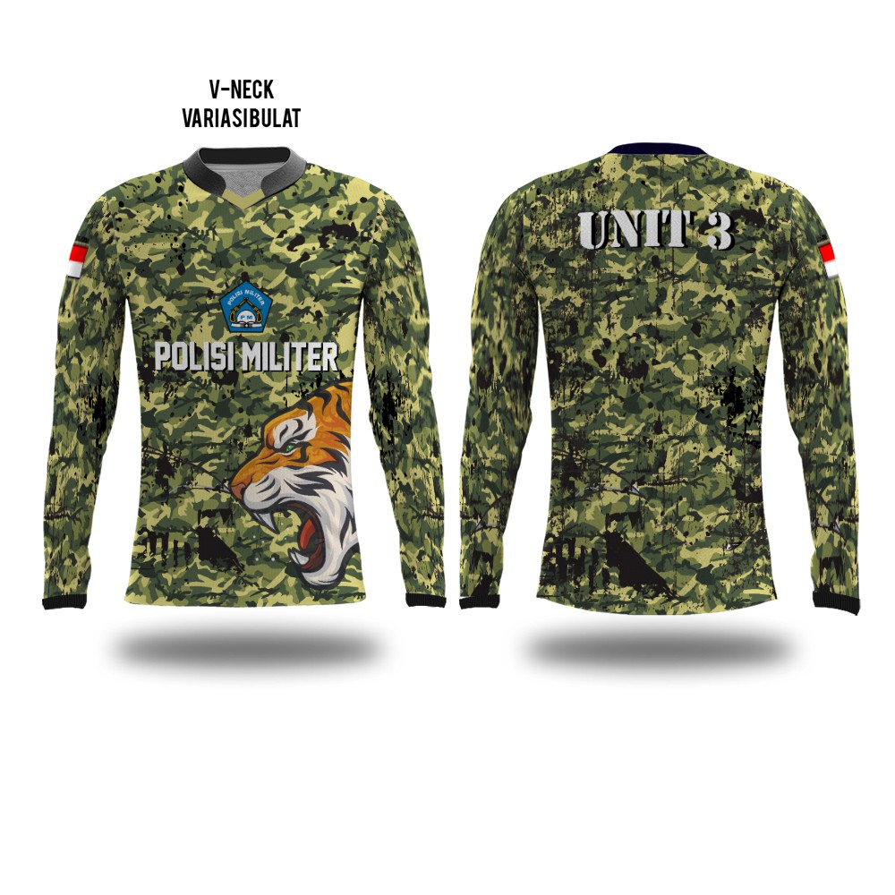 Kaos Baju Jersey jersy polisi police tni provost propam pm loreng hijau army Lengan Panjang satuan