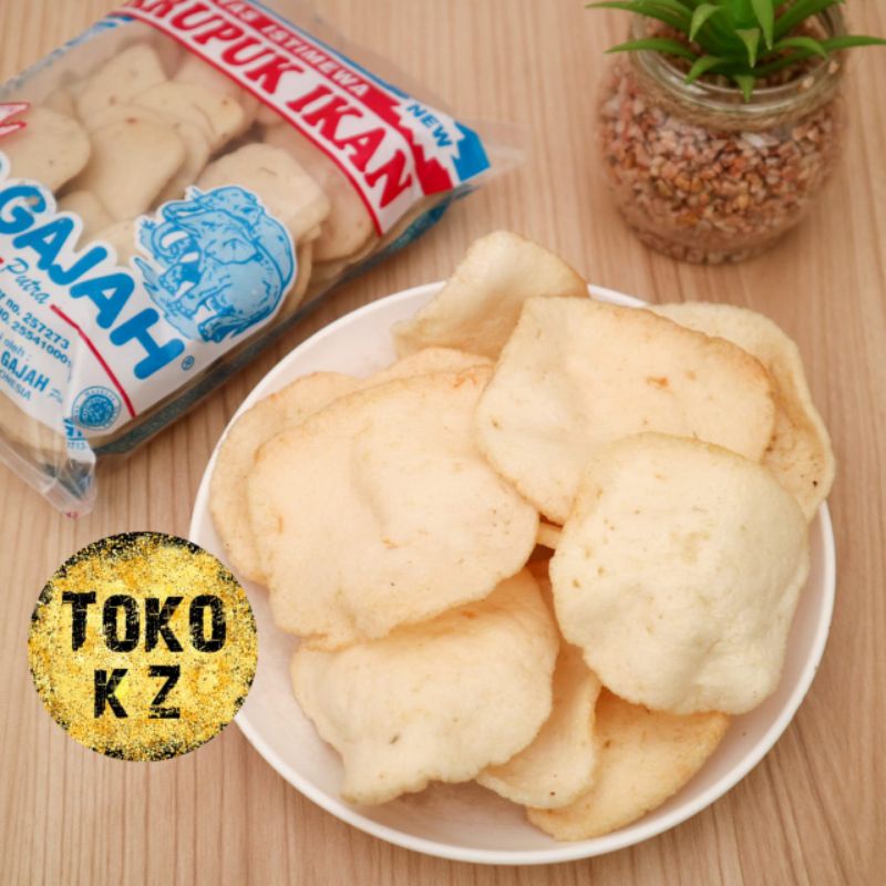 

kerupuk ikan kancing cap 2 gajah putra 250 gram | krupuk ikan mentah