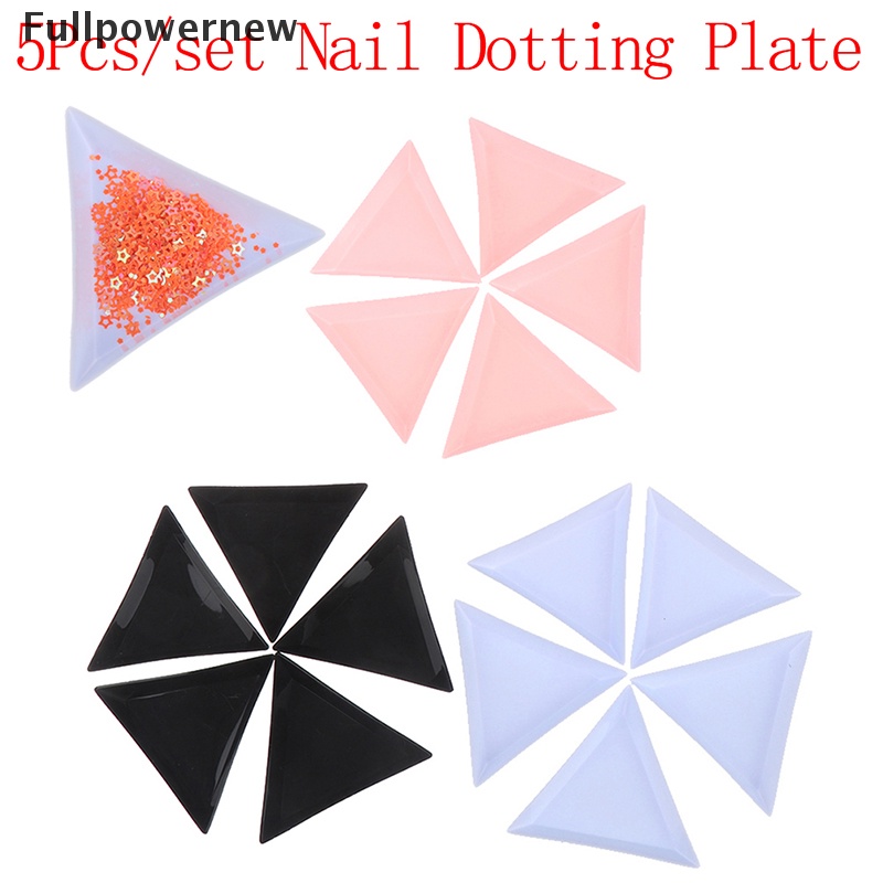 [FULL] 5Pcs Triangle Plate Tray Holder DIY Nail Art Decoration Rhinestone Dotting Plate