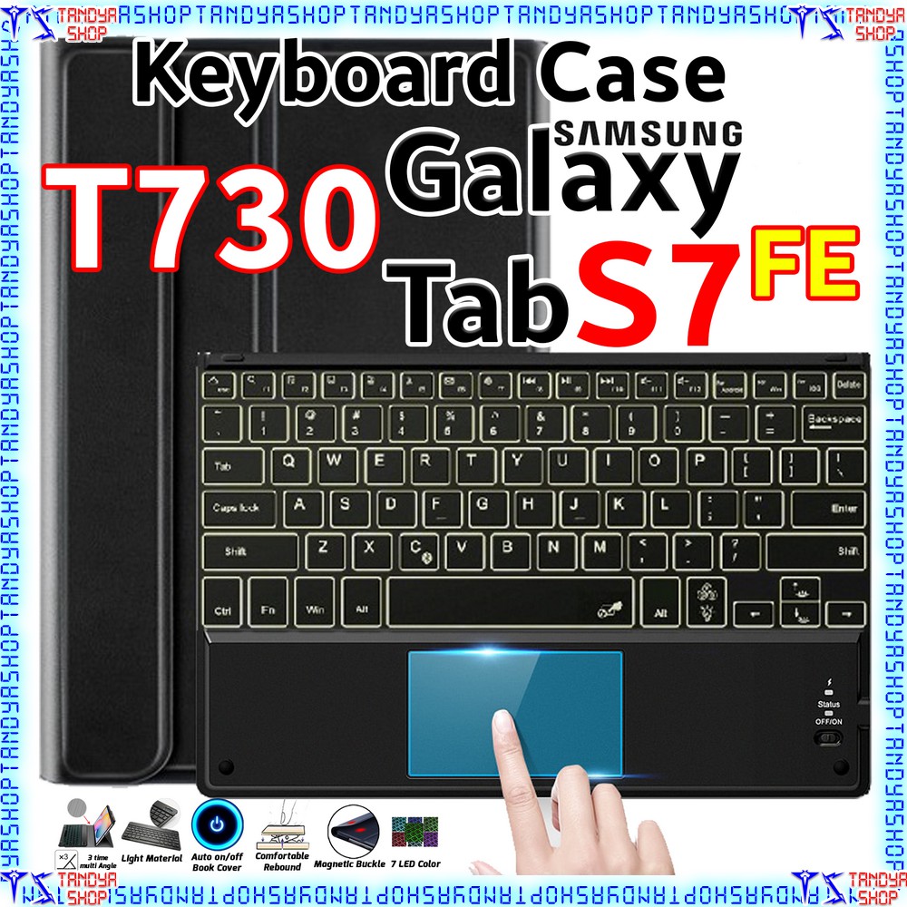 keyboard bluetooth case samsung galaxy tab s7 fe 2021 5g t730 12 4