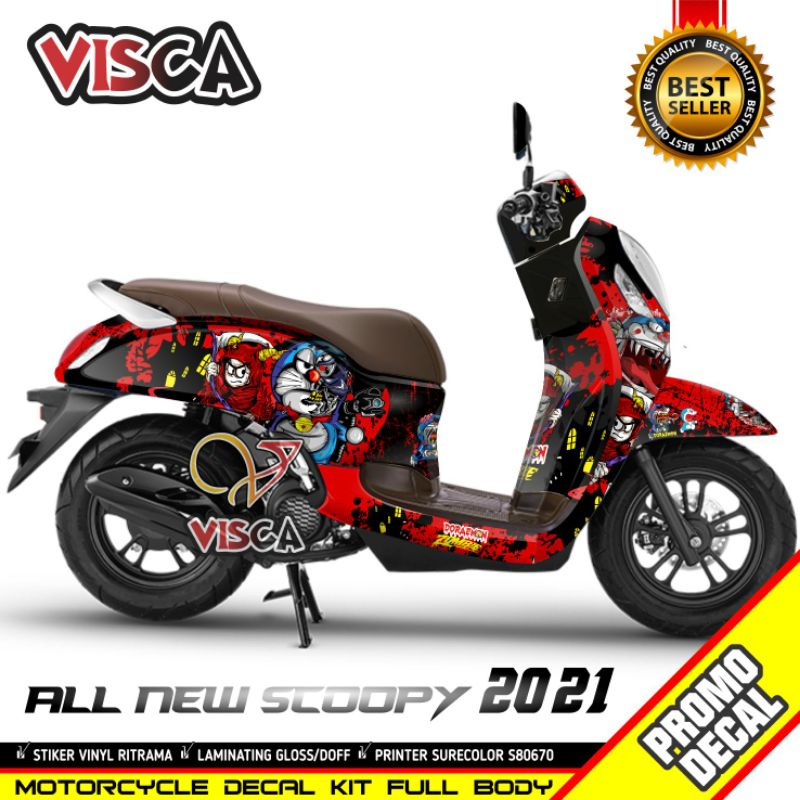 Decal STICKER  SCOOPY ALL NEW 2021 stiker scoopy all new 2021 Striping scoopy 2021 MOTIF DORAEMON JO