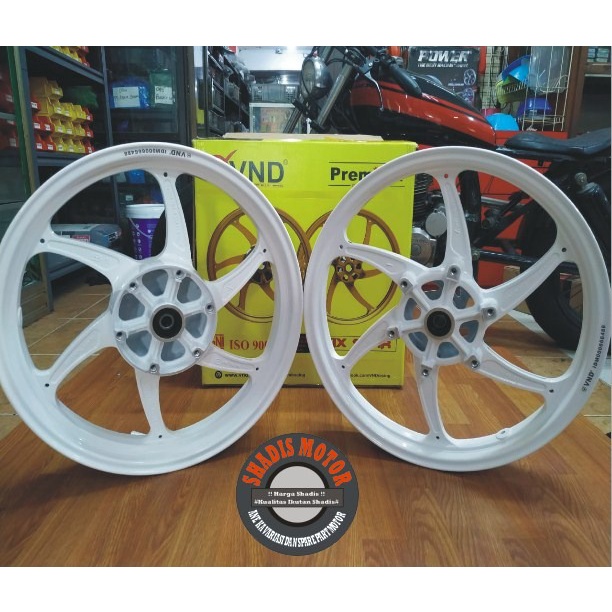 Velg Bintang Motor Merk VND Set Velg Ukuran 215/300 Ring 17 Motor Ninja RR Warna Putih Velg Palang M