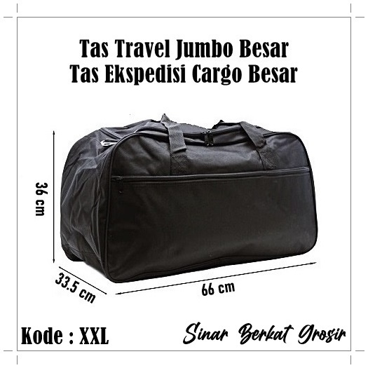 Tas Pakaian Jumbo / Tas Travel Militer Army Hitam / Tas Barang Besar