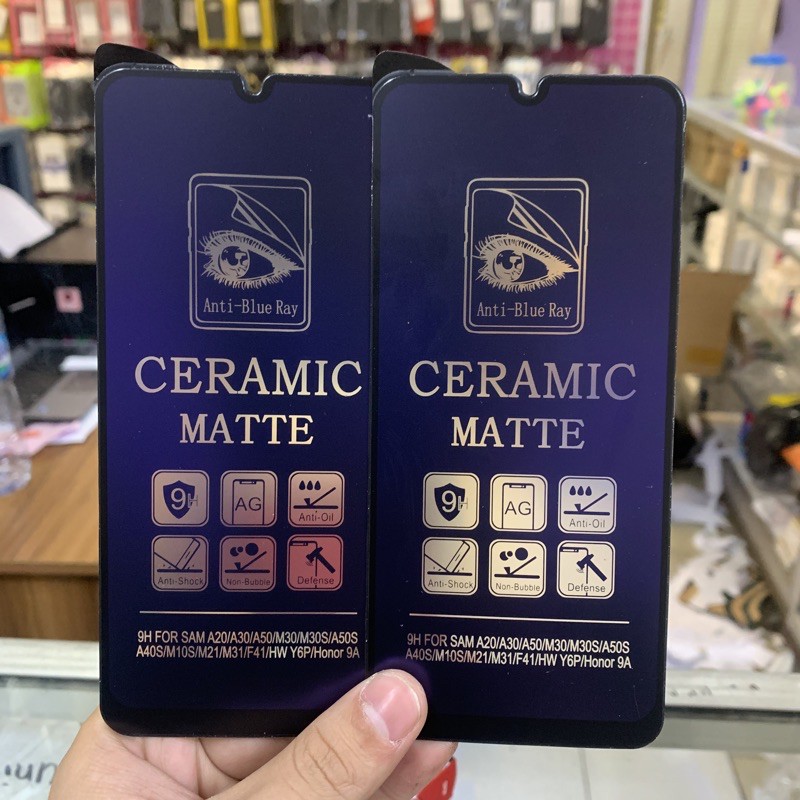 Ceramic Glass Samsung Galaxy A20 A30 A30s A50 A50s Matte Anti blue Ray Screen Protector - UA