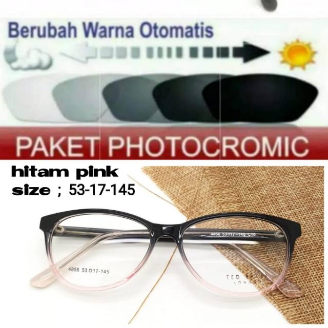 Frame Kacamata Wanita Terbaru, Kaca mata Cat eye, Kacamata Minus Plus Anti Radiasi PHOTOCROMIC