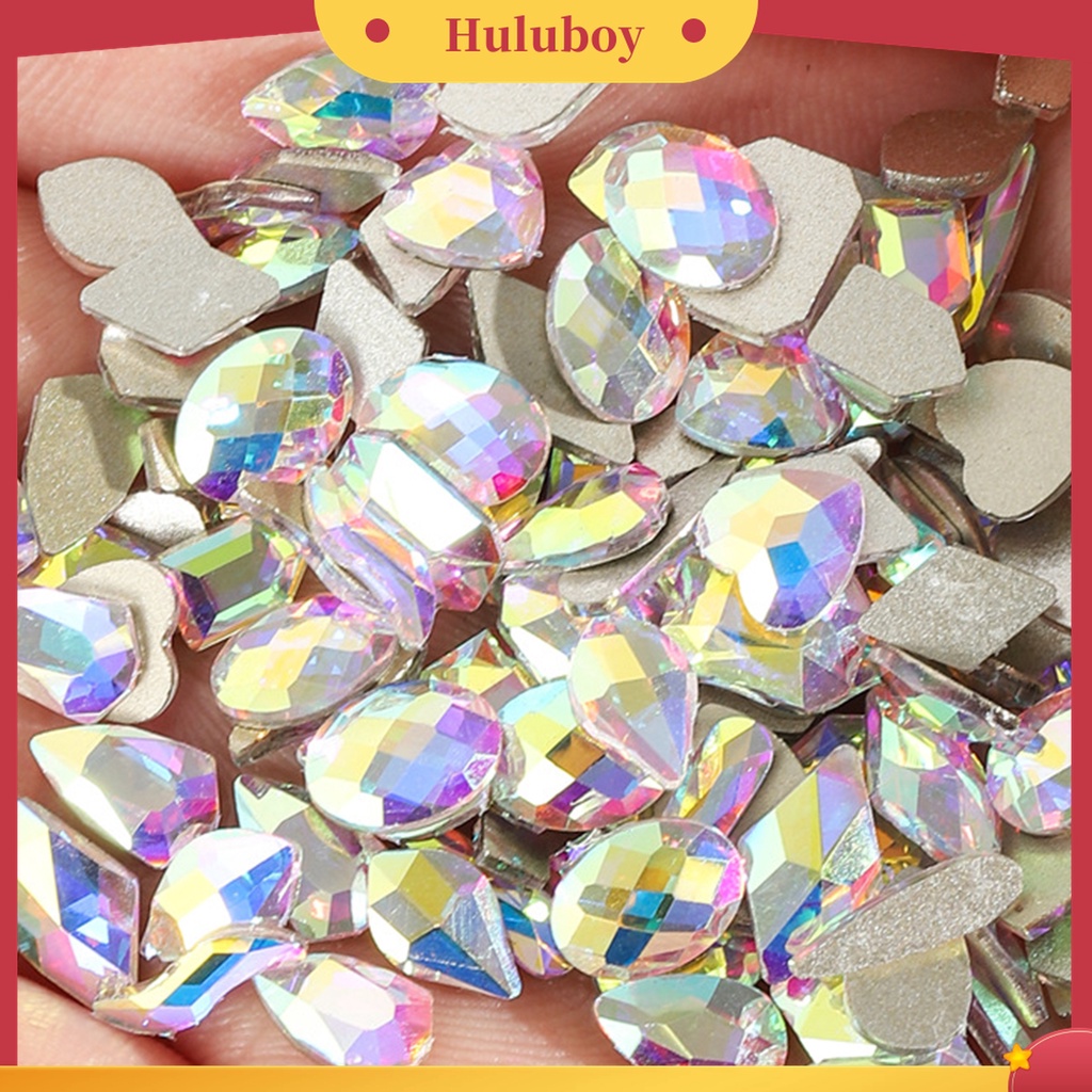 Huluboy Huluboy♡ 100 Pcs Perhiasan Berlian Imitasi Bentuk Phantom Aurora Untuk Dekorasi Kuku Wanita