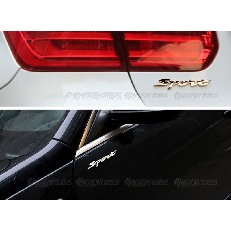 Stiker Emblem Tulisan Sport Timbul Bahan Metal untuk Mobil