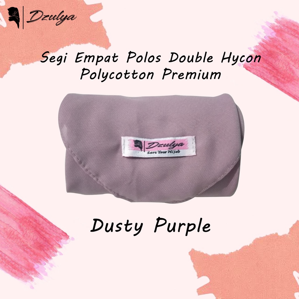 Dzulya Hijab - Hijab Segi Empat Polos Double Hycon / Pollycotton Premium Dusty Purple