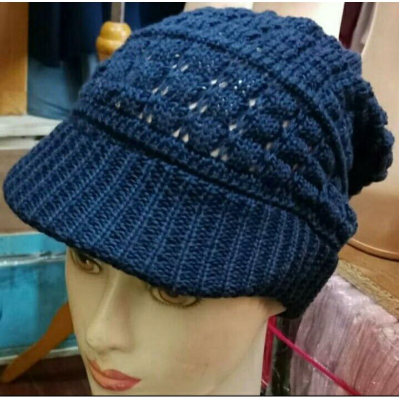 KUPLUK RAJUT || TOPI SANTAI || TOPI NENEK NENEK || BANDANA TOPI || KERPUS NENEK || KUPLUK NENEK
