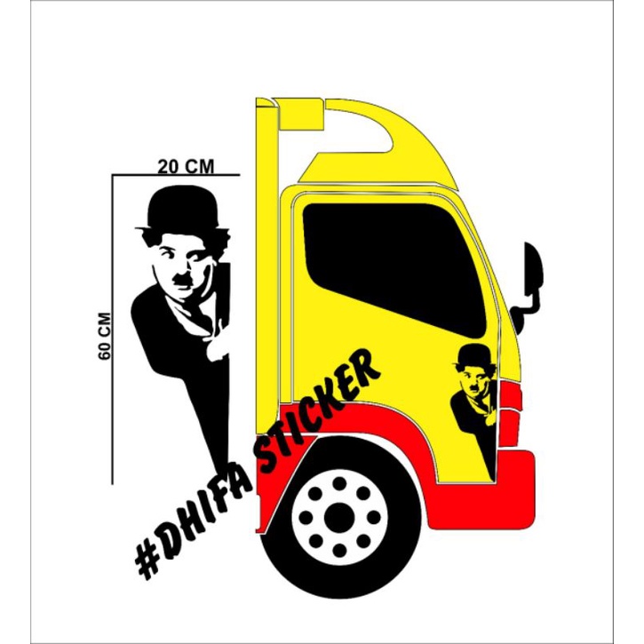 sticker chaplin stiker canter pintu chaplin ngintip stiker murah