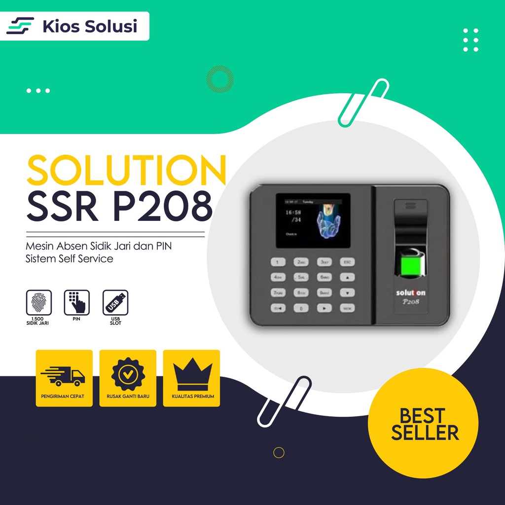 Mesin Absensi Sidik Jari | Solution P208 | Fingerprint | Akses Kontrol | Termurah