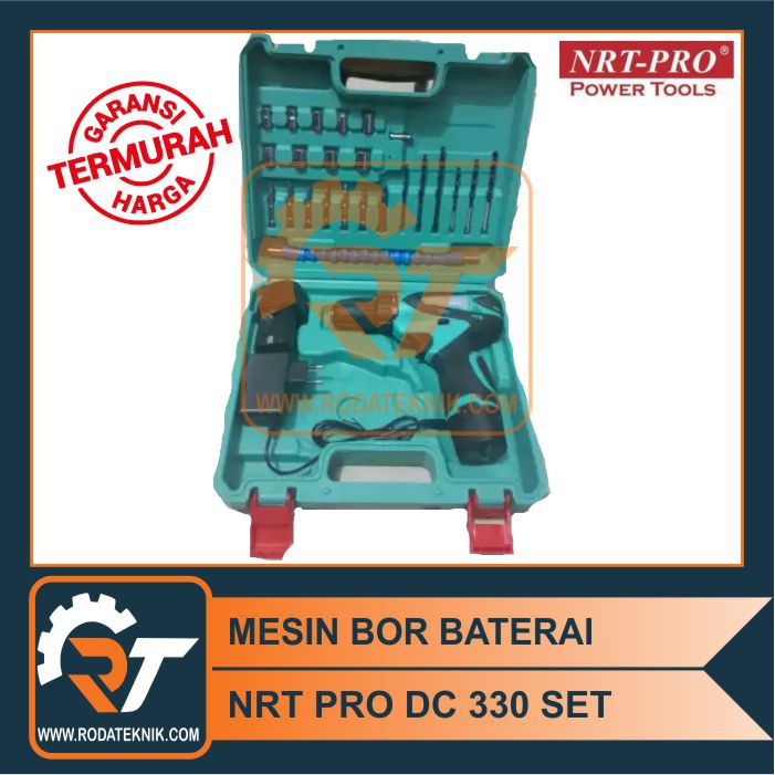 TERMURAH - MESIN BOR BATERAI NRT PRO 330 SET CORDLESS BOR OBENG ANGIN BAJA RINGAN ATAP GRC