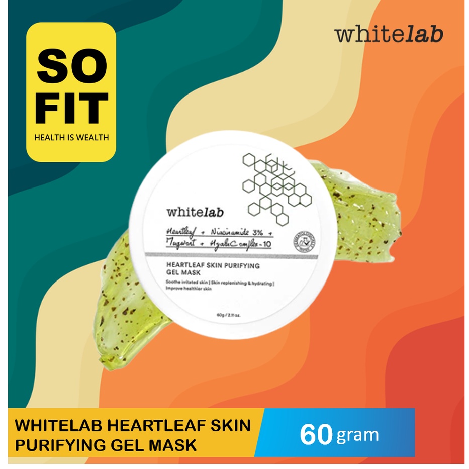 Whitelab Heartleaf Skin Purifying Gel Mask 60gr / Masker Wajah /SO FIT