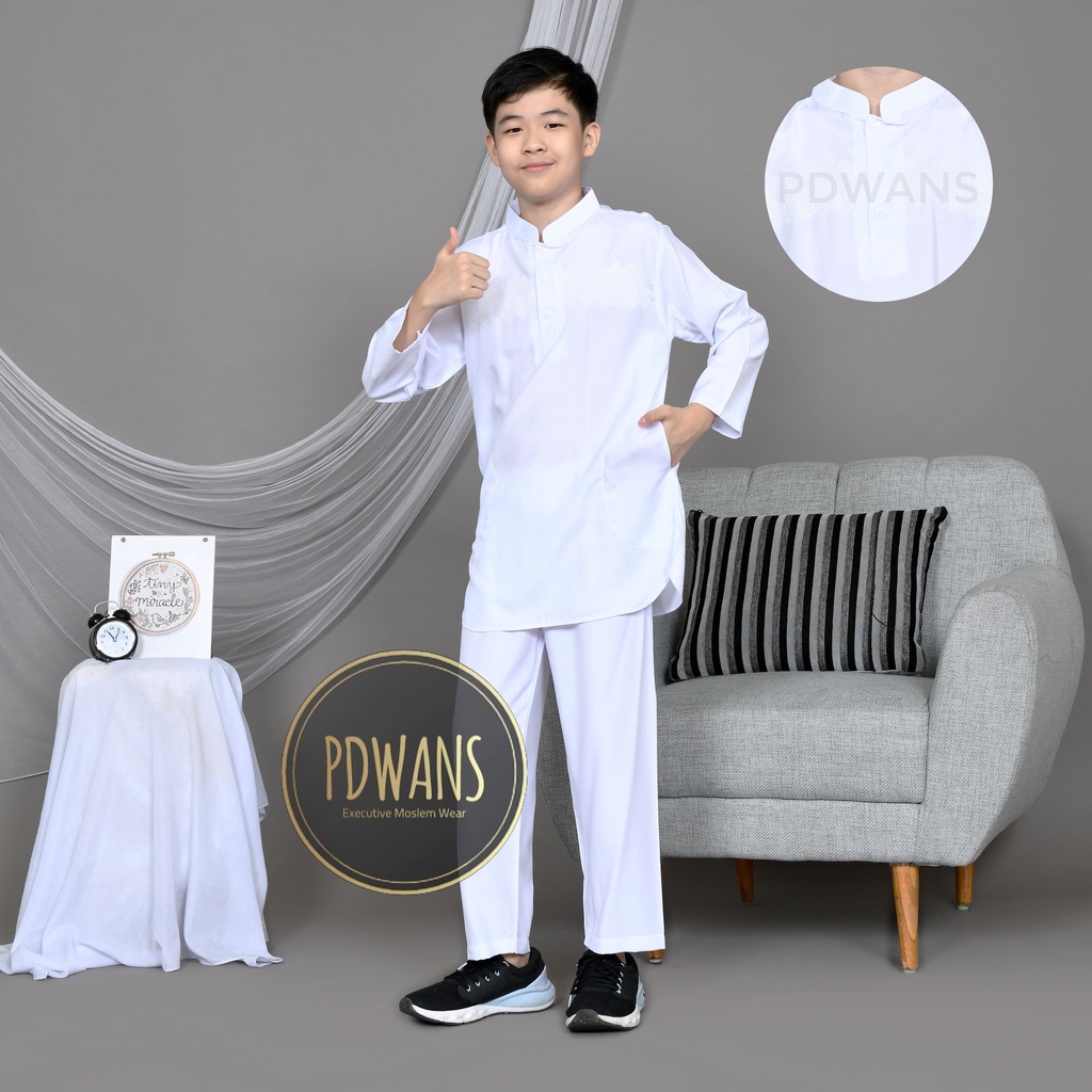 BAJU KOKO Pakistan Remaja Putih Setelan Anak 5 6 7 8 9 10 Tahun BGM10 PDWANS