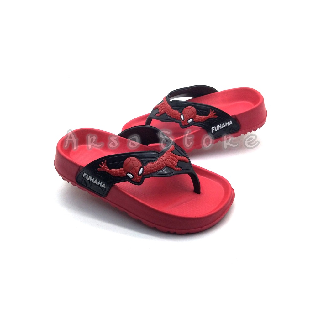 Sandal Jepit Anak Laki Laki Umur 2 3 4 5 6 7 8 9 Tahun / Sendal Anak Cowok Motif Spiderman Terbaru