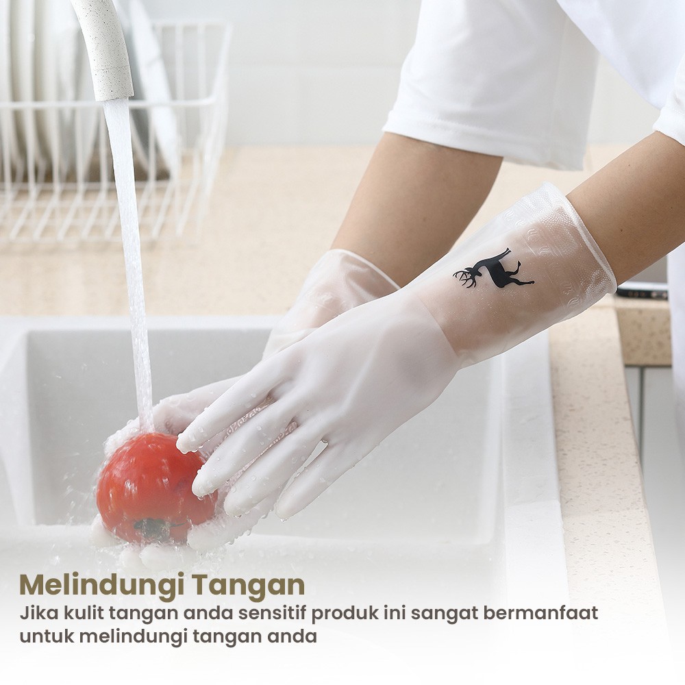 Sarung Tangan Karet Cuci Piring Dishwasher Cleaning Gloves Size L