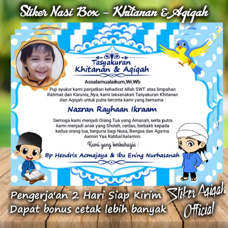 

Stiker Nasi Box - Stiker Khitan & Aqiqah Anak (Request Foto)