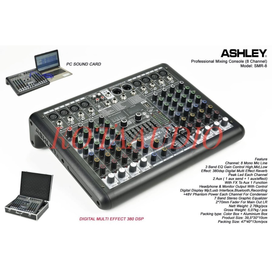 Mixer Audio Ashley SMR 8 / SMR8 Original 8 Channel FREE HARDCASE