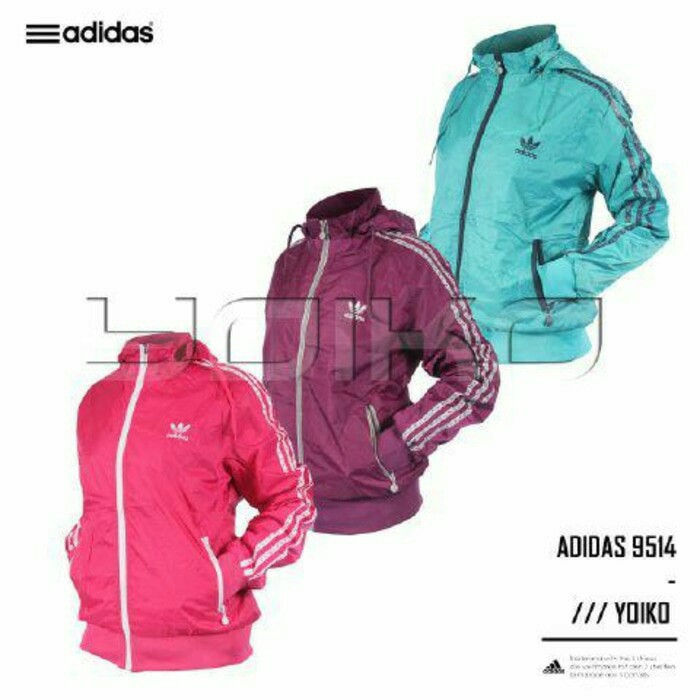 Jaket Adidas Parasut Anti Air | Jaket Motor Wanita - Turquoise, M