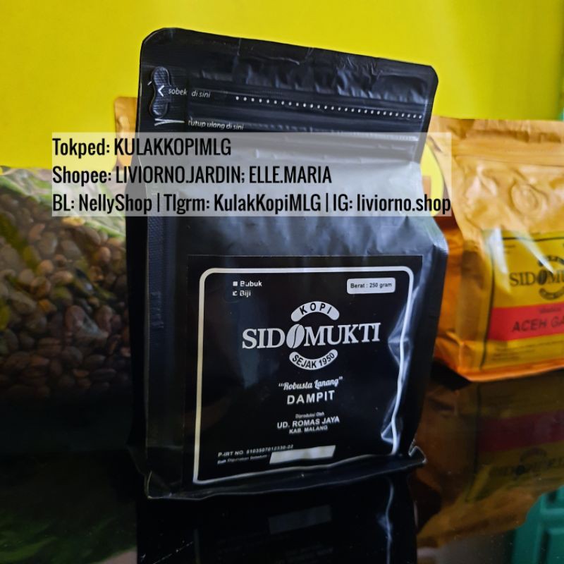 

Biji Kopi Sidomukti Robusta Lanang Asli Malang