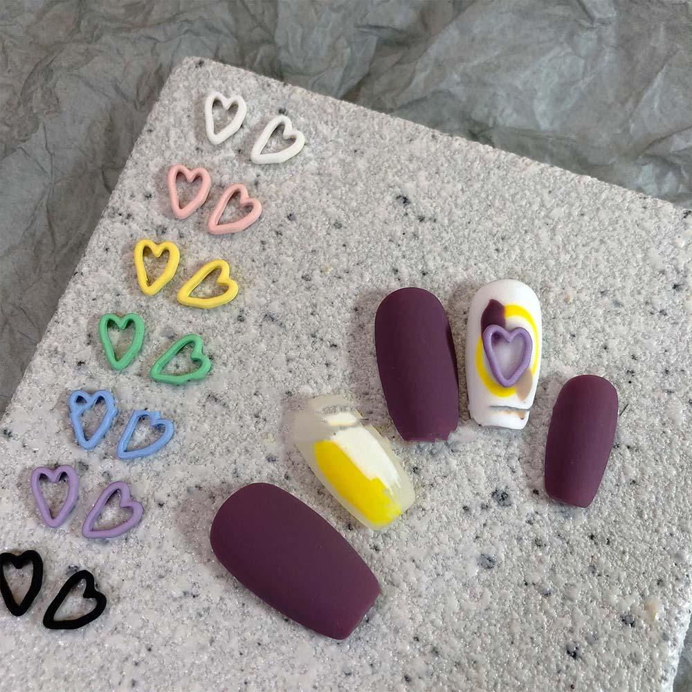 Needway 3D Nail Art Dekorasi Gadis Pesona Jantung Aksesoris Kuku Frosted DIY Desain Kuku