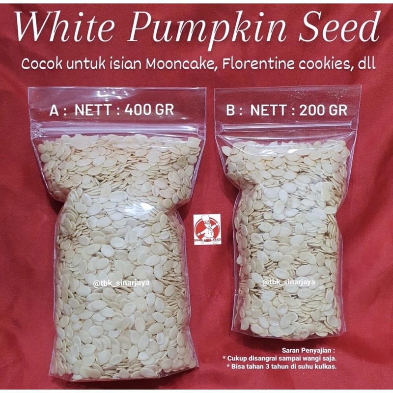 

White Pumpkin Seed (200gram)(400gram) | cocok untuk isian mooncake dan florentine cookies ,dll