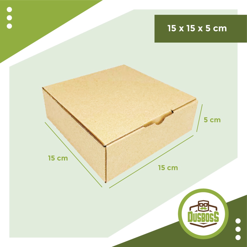 

Kardus karton uk.15 x 15 x 5 cm -Die Cut dan easy usage- Pao mini isi 4