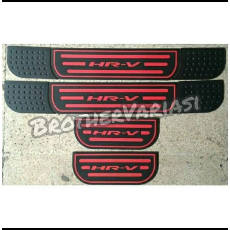 Sillplate Samping HRV Karet Abu Hitam Kombinasi Merah