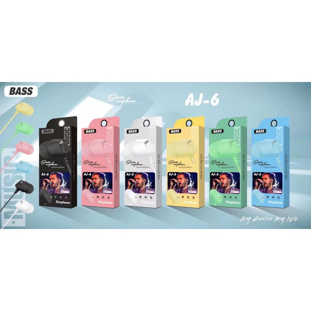 Handsfree Macaron AJ-06 BASS MUSIC EARPHONE SUPER BASS AJ-06