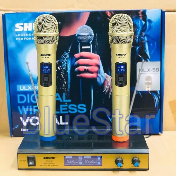 Mic Wireless Microphone Shure ULX 58 Handheld ULX58 -Emas