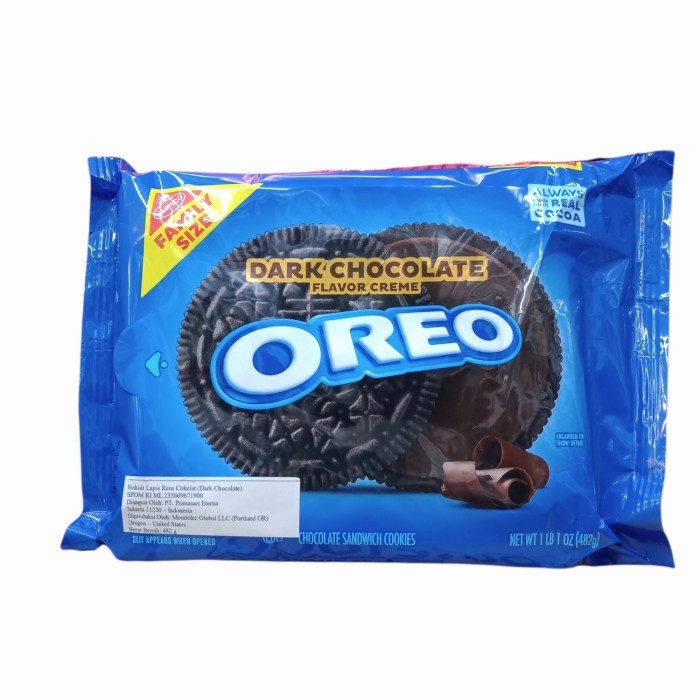 

NABISCO FAMILY SIZE OREO DARK CHOCOLATE FLAVOR CREME 482 GR