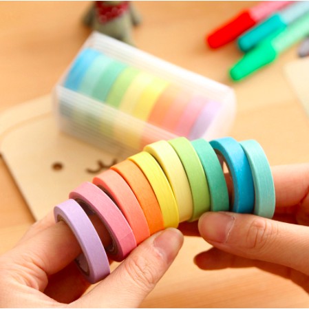 

Rainbow set isi 10 washi tape / masking tape