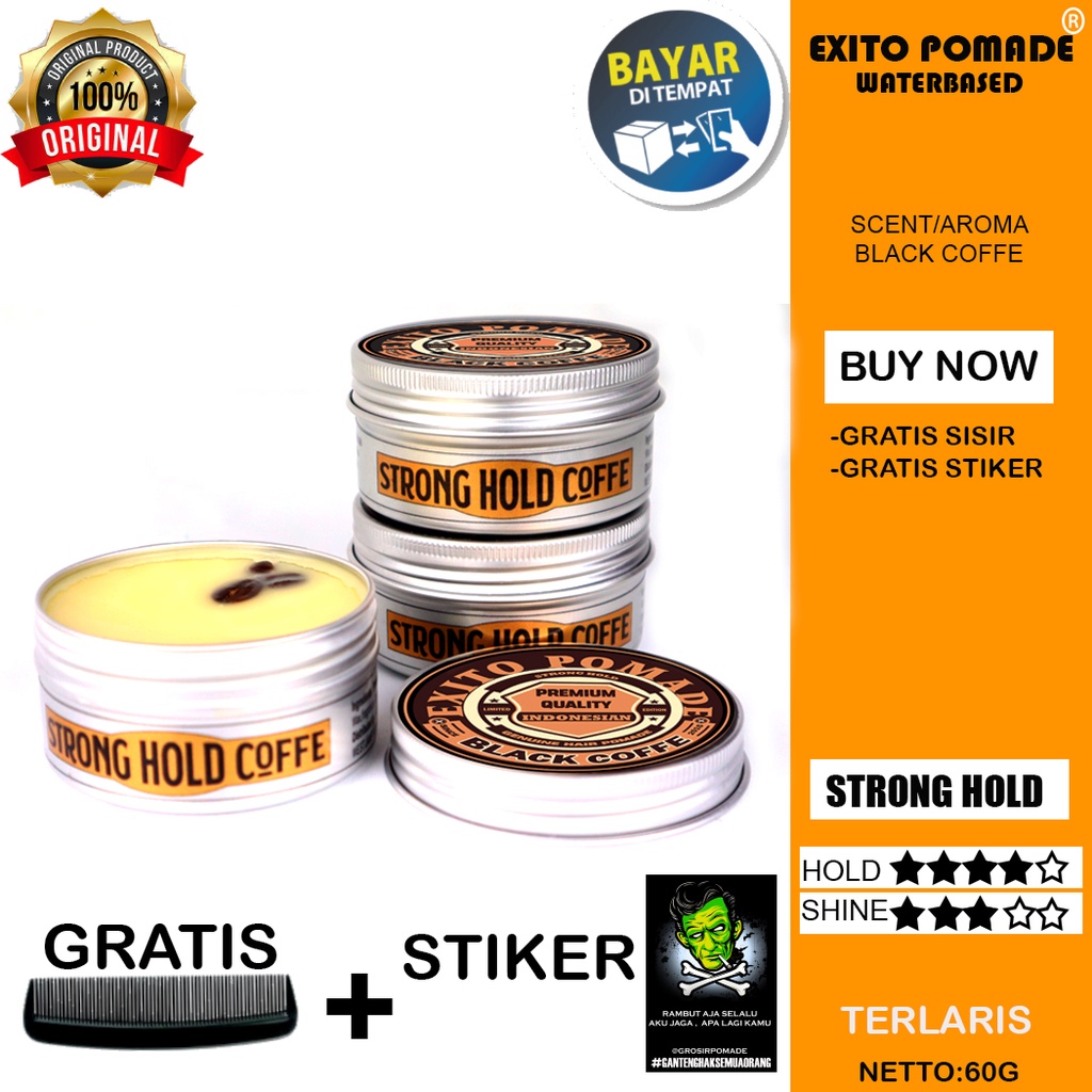 Exito Pomade BLACK COFFE 60G dan 100G ALMUNIUM  COFFE BEAN SERIES