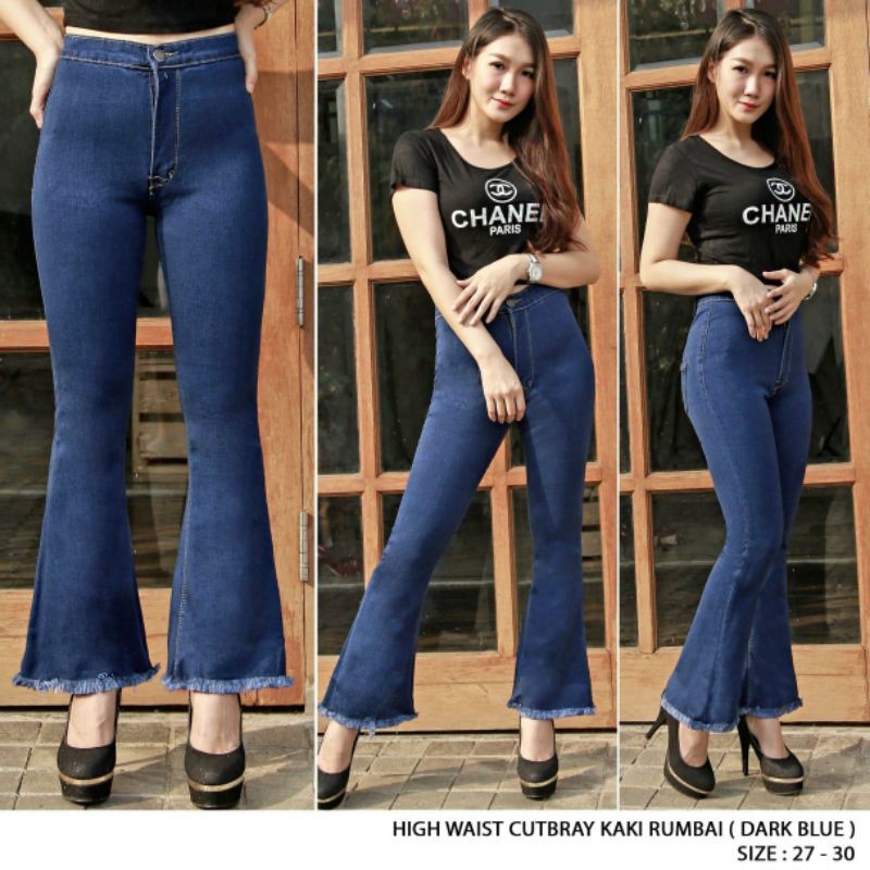 #70622 AX HIGHWAIST JEANS CUTBRAY DARK BLUE