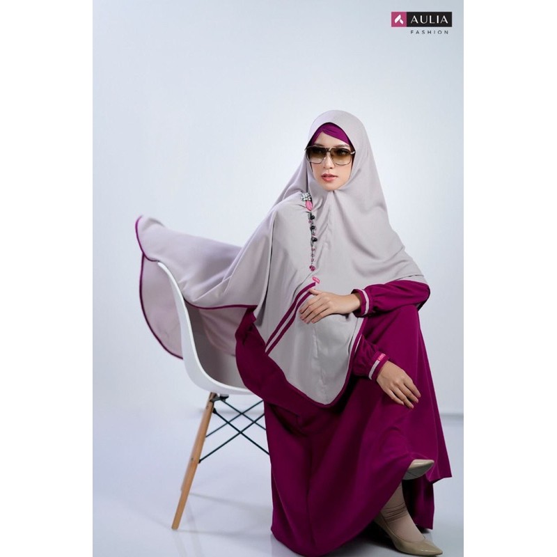 set gamis Aulia SABILA BURGUNDY CLOUD