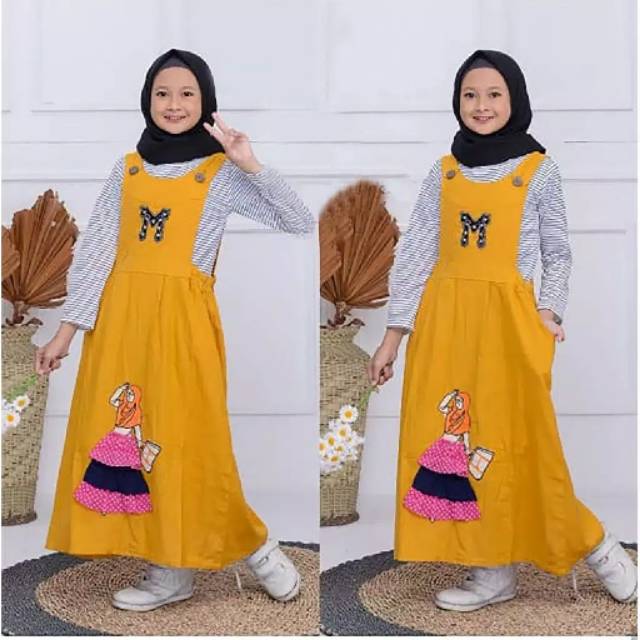 Barbie set kids fashion muslim setelan anak