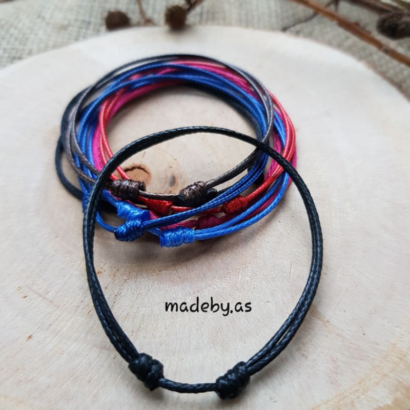 MADEBY.AS GELANG POLOS TALI TIPIS 1MM