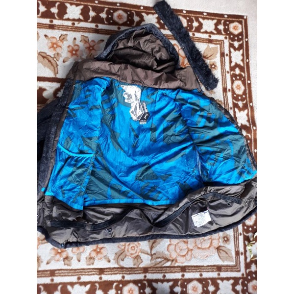 JAKET VOLCOM THERMONITE HOODIE SNOWBOARD JACKET BULU ANGSA SIZE L