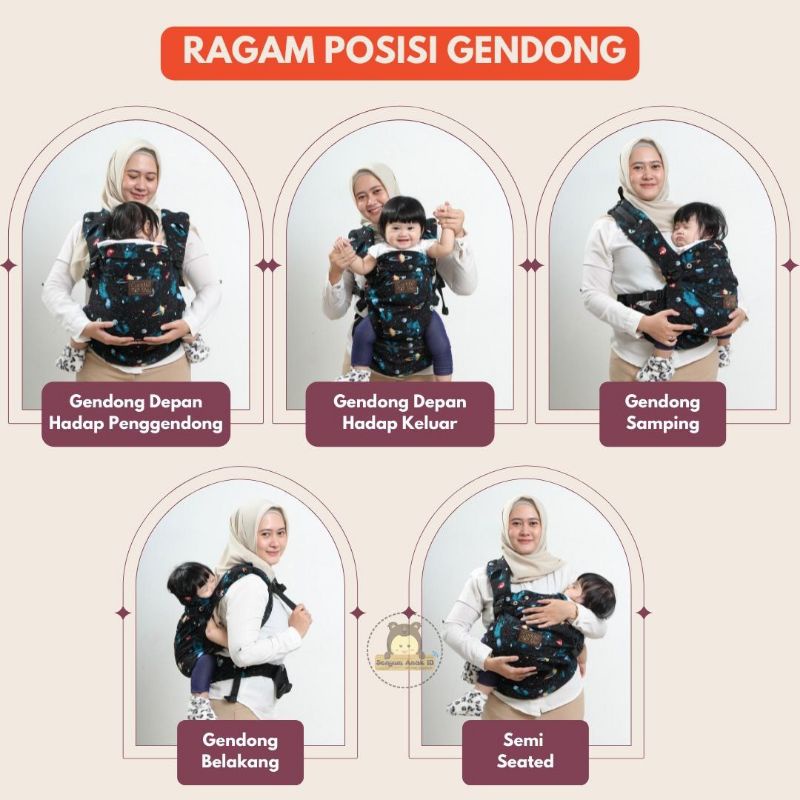 [BONUS HAGMI] Hipseat CuddleMe ULTIMO gendongan bayi anak hadap depan Cuddle Me ultimo Gendongan SSC Mshape 0-4 tahun