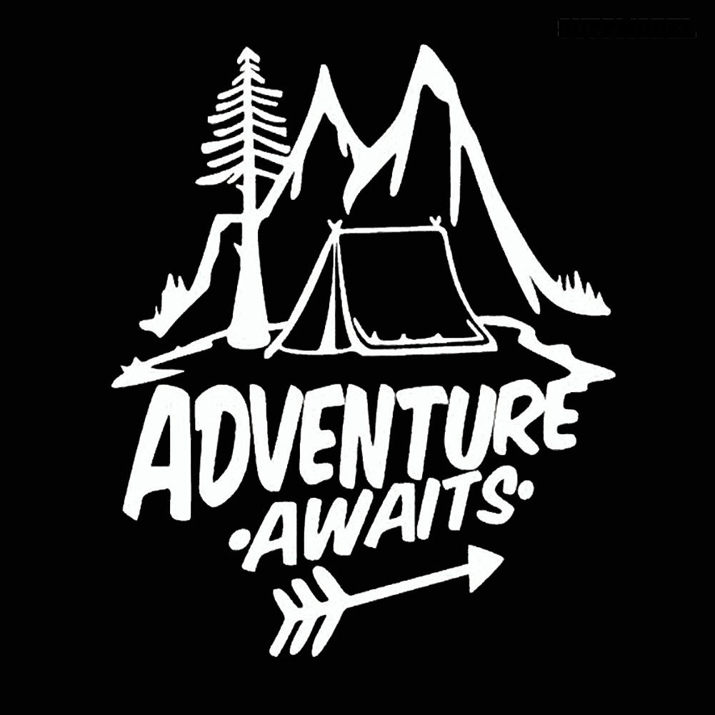 Car Adventure Stiker Mobil Reflektif Motif Gambar Gunung Dan Pohon