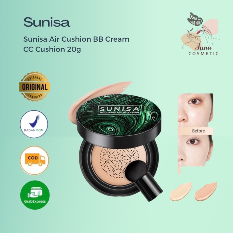 BIOAQUA X SUNISA Mushroom Head Air Cushion CC Cream Waterproof Termurah BPOM ORIGINAL