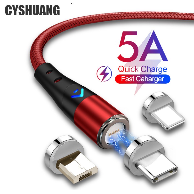 3A Kabel Data / Charger Ma   gnetik Micro USB Tipe C Fast Charging untuk