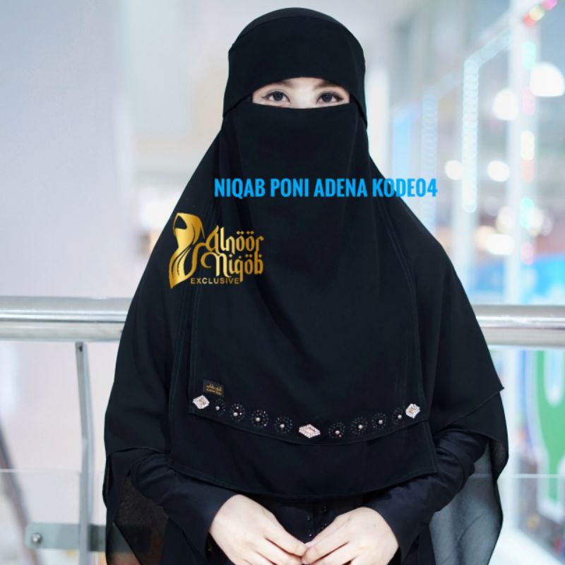 niqab poni ADENA KODE04 cadar bandana alnoor niqob temboro nikop cantik nikob terbaru