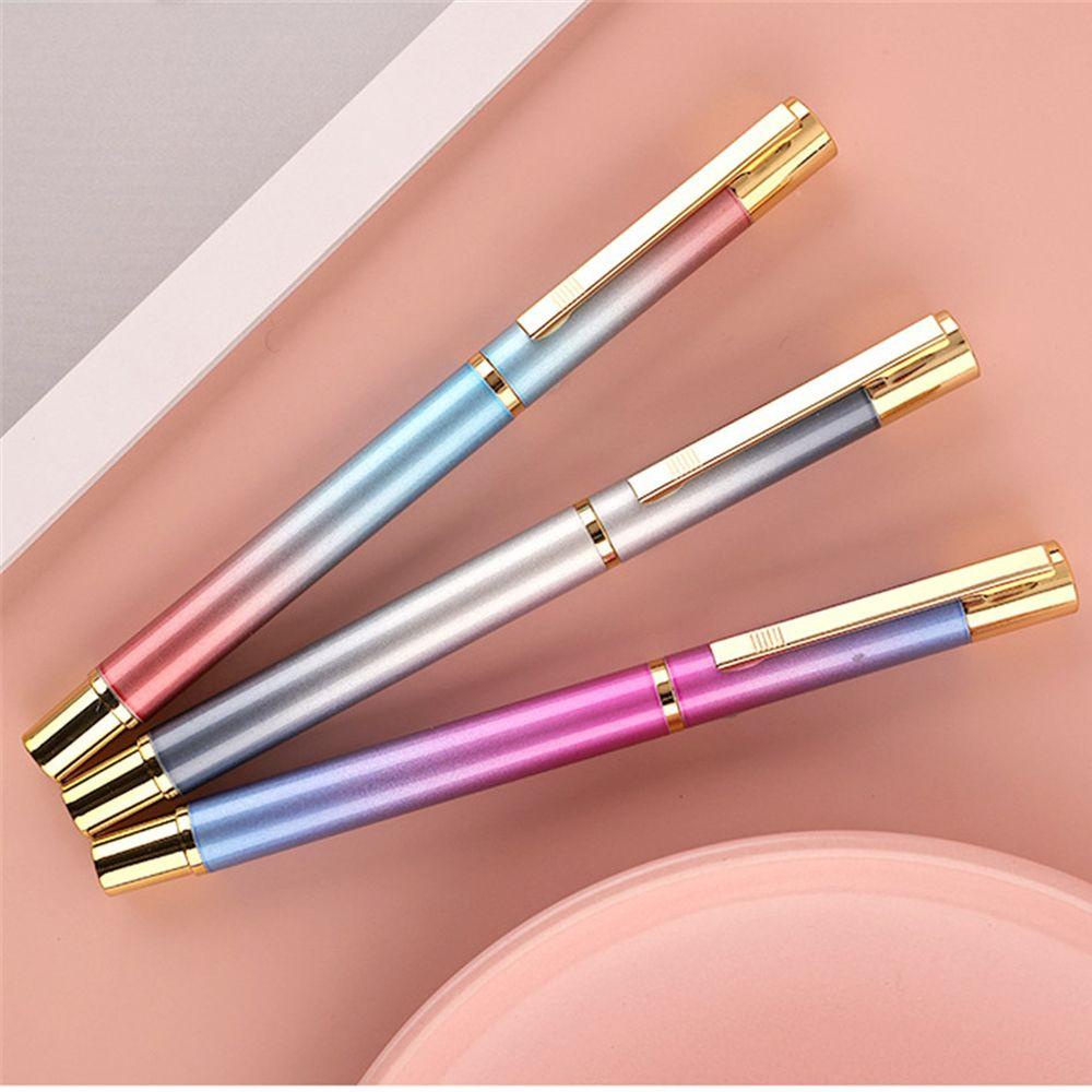 Top 0.5mm Metal Pen Tulisan Dewasa Halus Tinta Sac Warna Gradasi