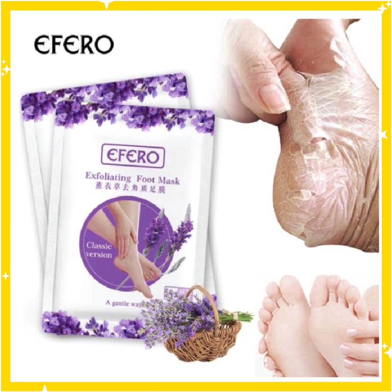 Efero Exfoliating Baby Foot Mask Masker Kaki Peeling Lavender &amp; Aloevera