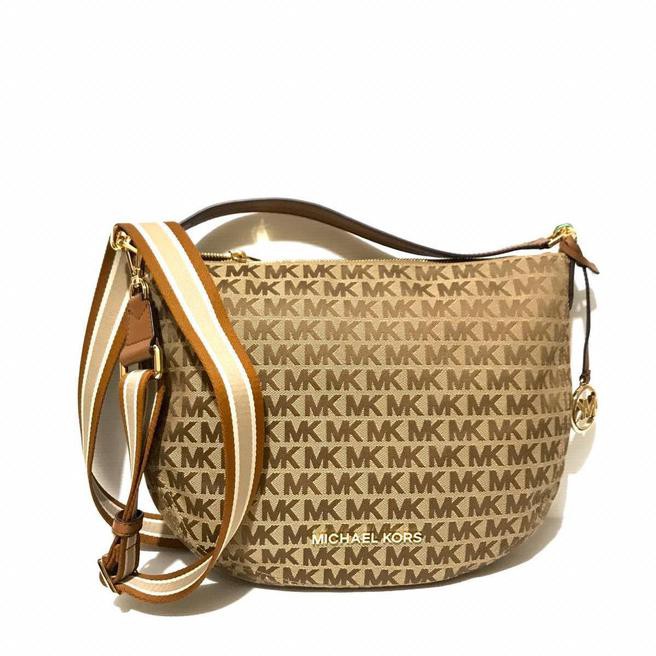 ❗❗ TRUSTED SHOULDER BAG WANITA❗❗ TAS MICHAEL KORS BEDFORD CRESENT MEDIUM SIGN BEIGE