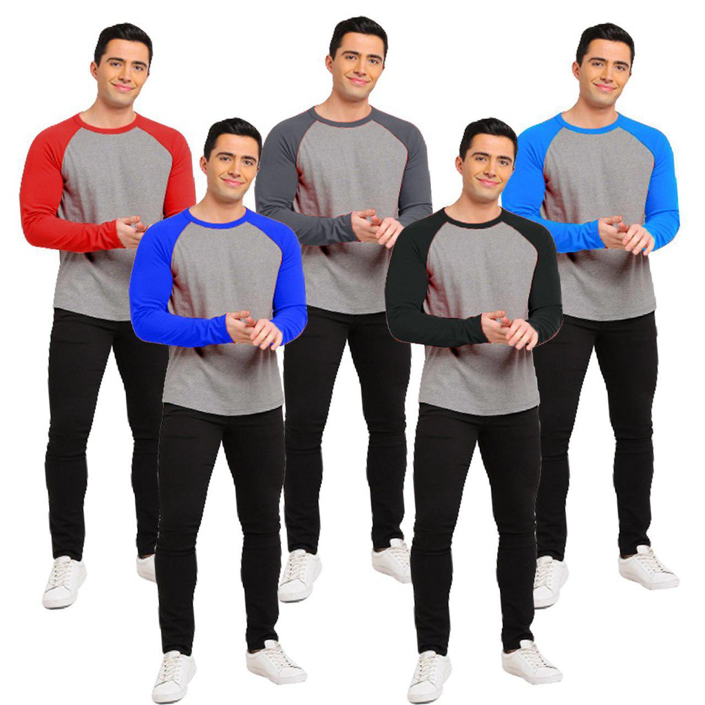 VIEW_ALL KAOS RAGLAN PRIA LENGAN PANJANG SIZE JUMBO M-4XL | RAGLAN COWOK UKURANG JUMBO M-4XL