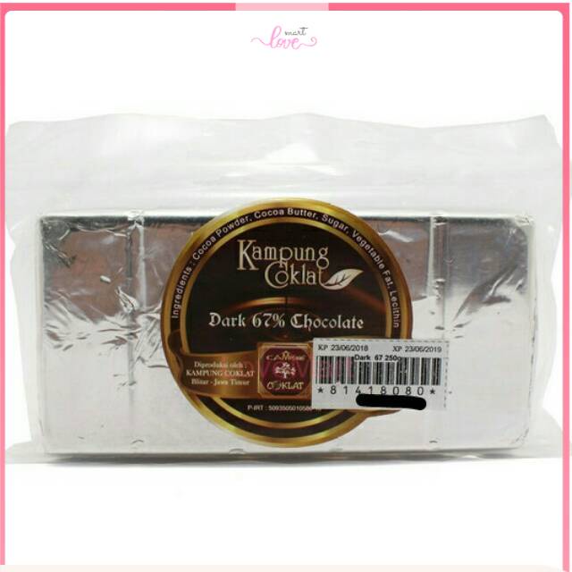 

DARK COKELAT 67% Blok 250.g Kampung Coklat GuSant