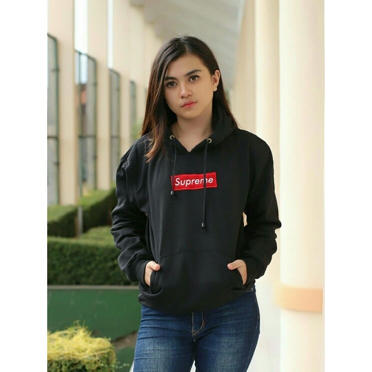 PROMO - Jaket wanita terbaru supreme oblong black ORIGINAL