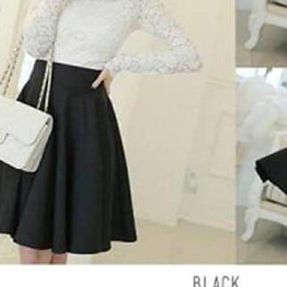 ▼ Rok Payung Hitam,rok Pendek, Flare Skirt ♜